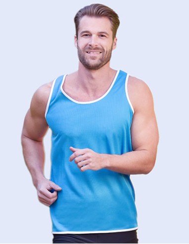 S-SW305-Mens Contrast Sports Vest